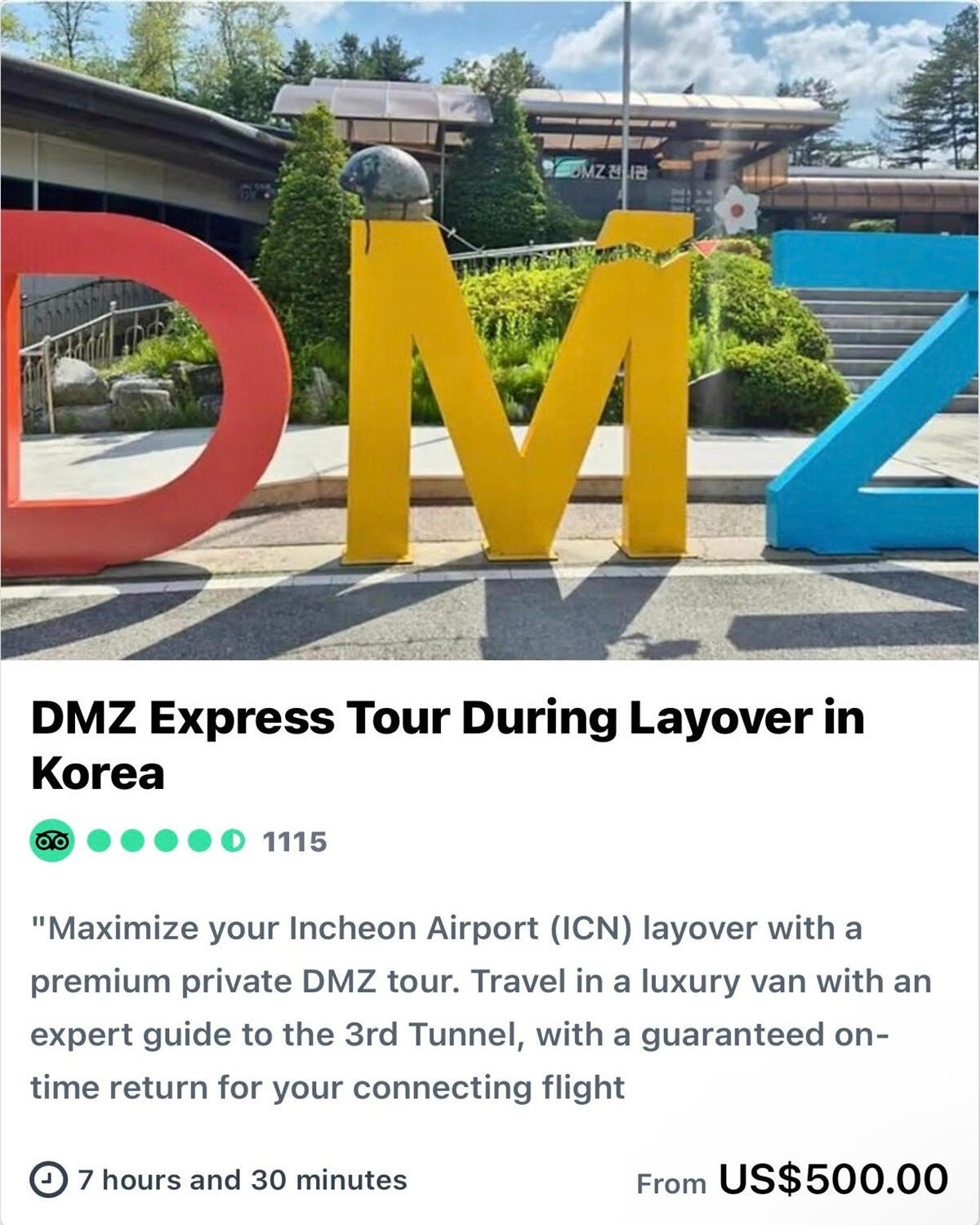 DMZ Express Tour During Layover in Korea