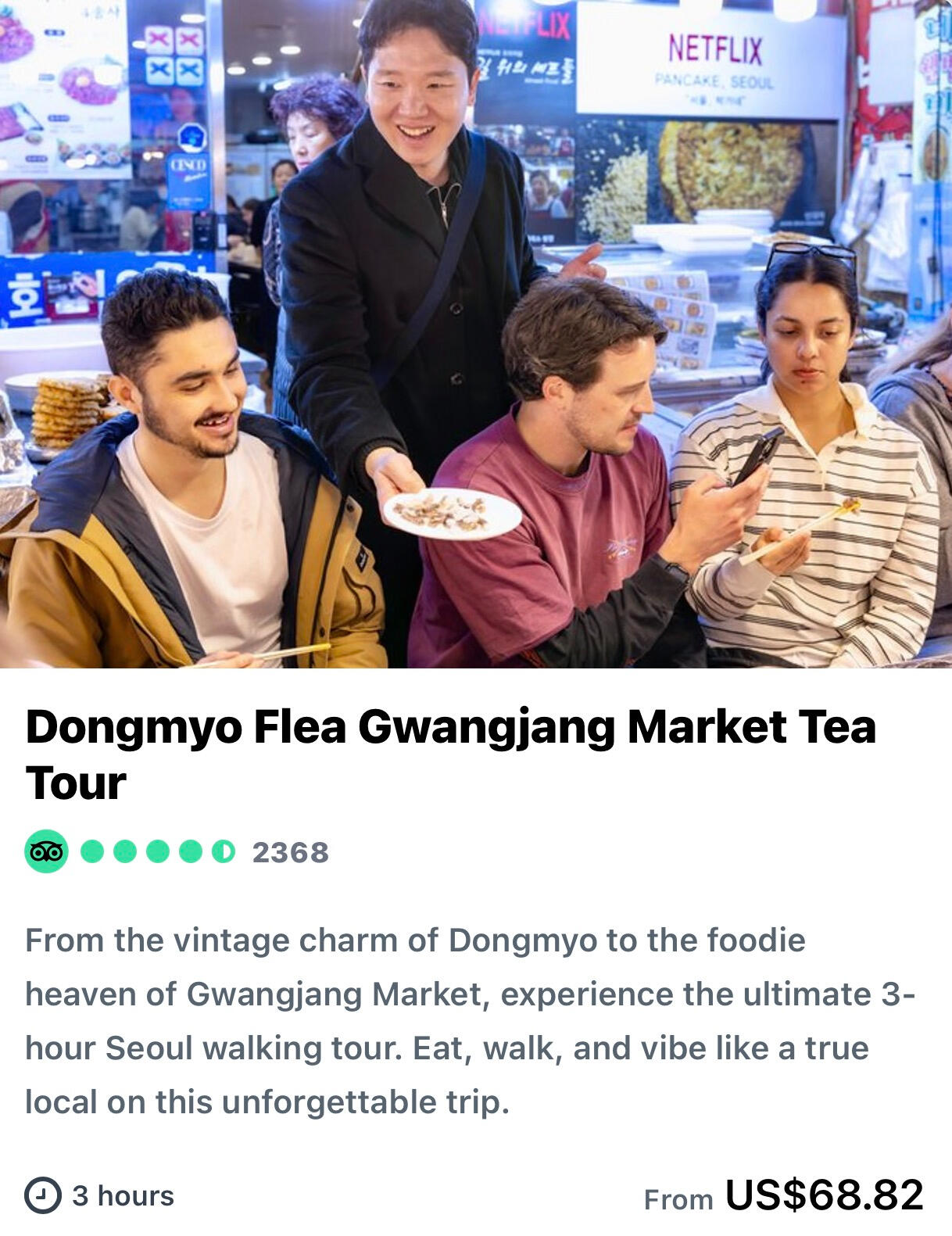 Dongmyo Flea Gwangjang Market Tea Tour
